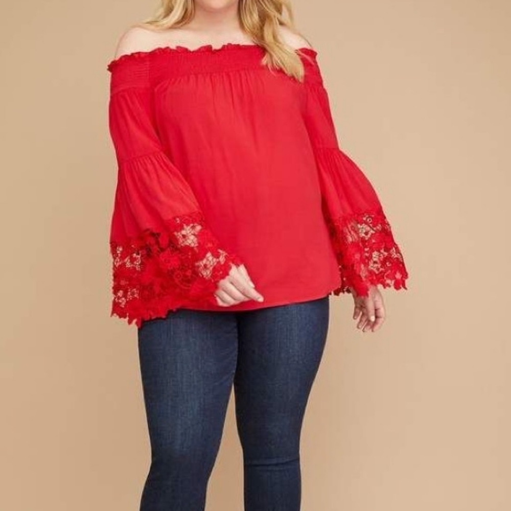 Lane Bryant Off The Shoulder Eyelet Top